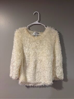 Monteau Cream Fuzzy Turtleneck Pullover Sweater